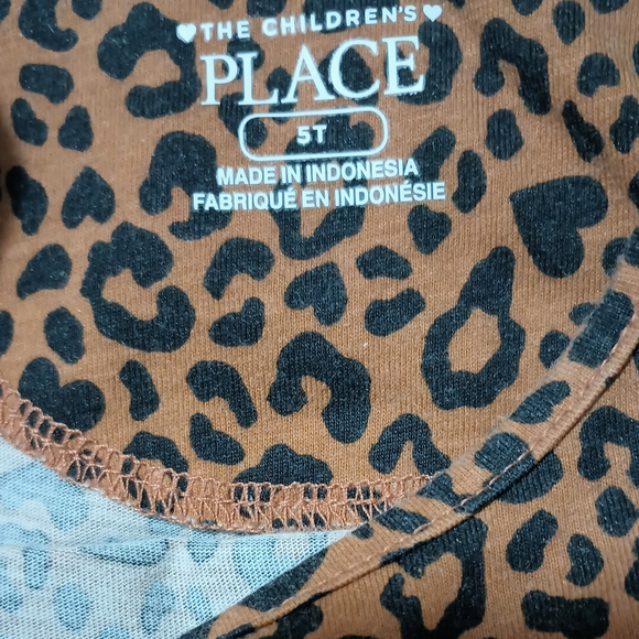 The Children's Place Brown Leopard Print Dress With 1 Pair Of Bows✨✨ - Picture 4 of 6